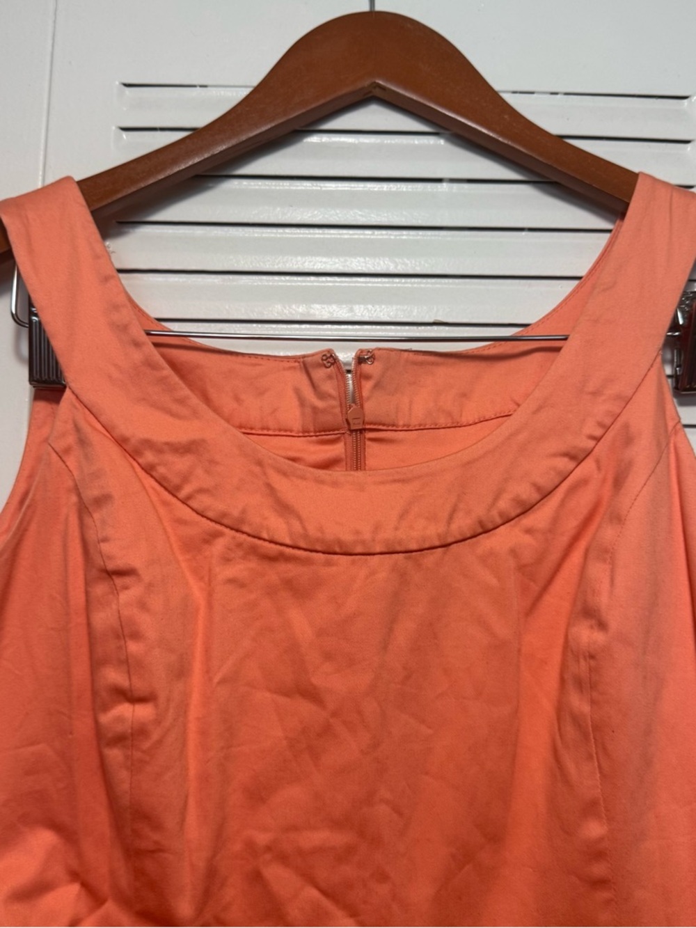 CALVIN KLEIN Ck Peach Sleeveless Cotton  Blend Halter Top Zip Up Dress Size M - Picture 3 of 8